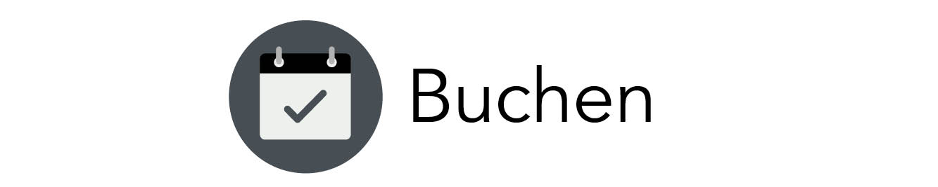 buchen Kalender Symbol mit Schriftzug: Buchen
